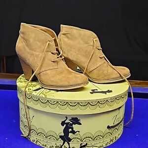 Tan suede ankle boots